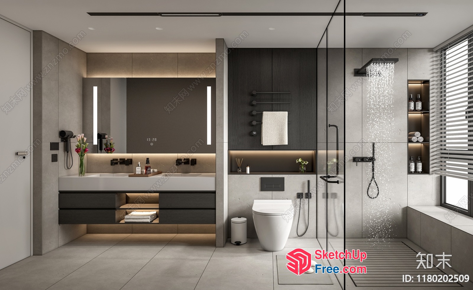 Modern Bathroom Interior With Sleek Fixtures 3D SketchUp File