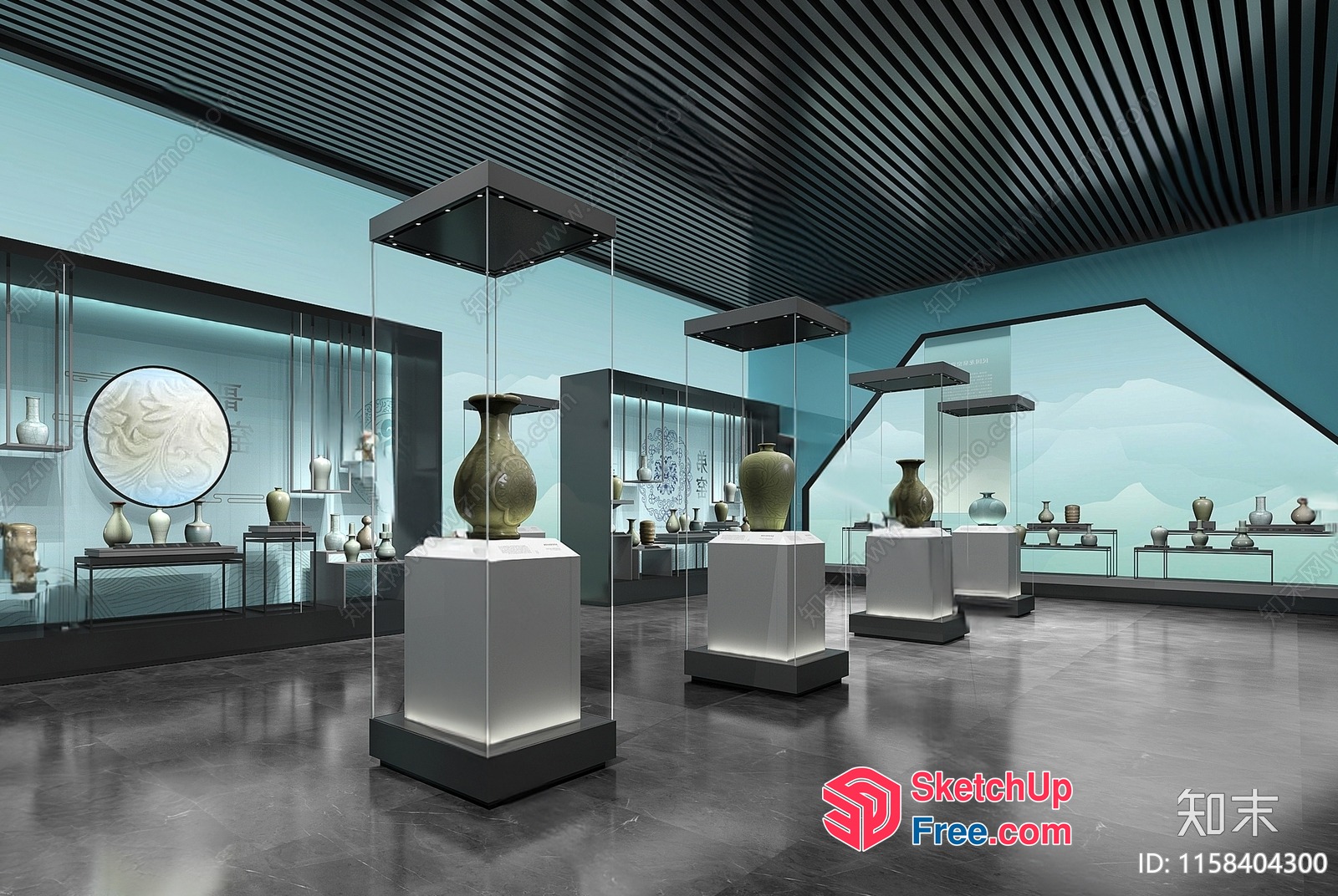 Chinese Antique Vase Display Room 3D SketchUp File