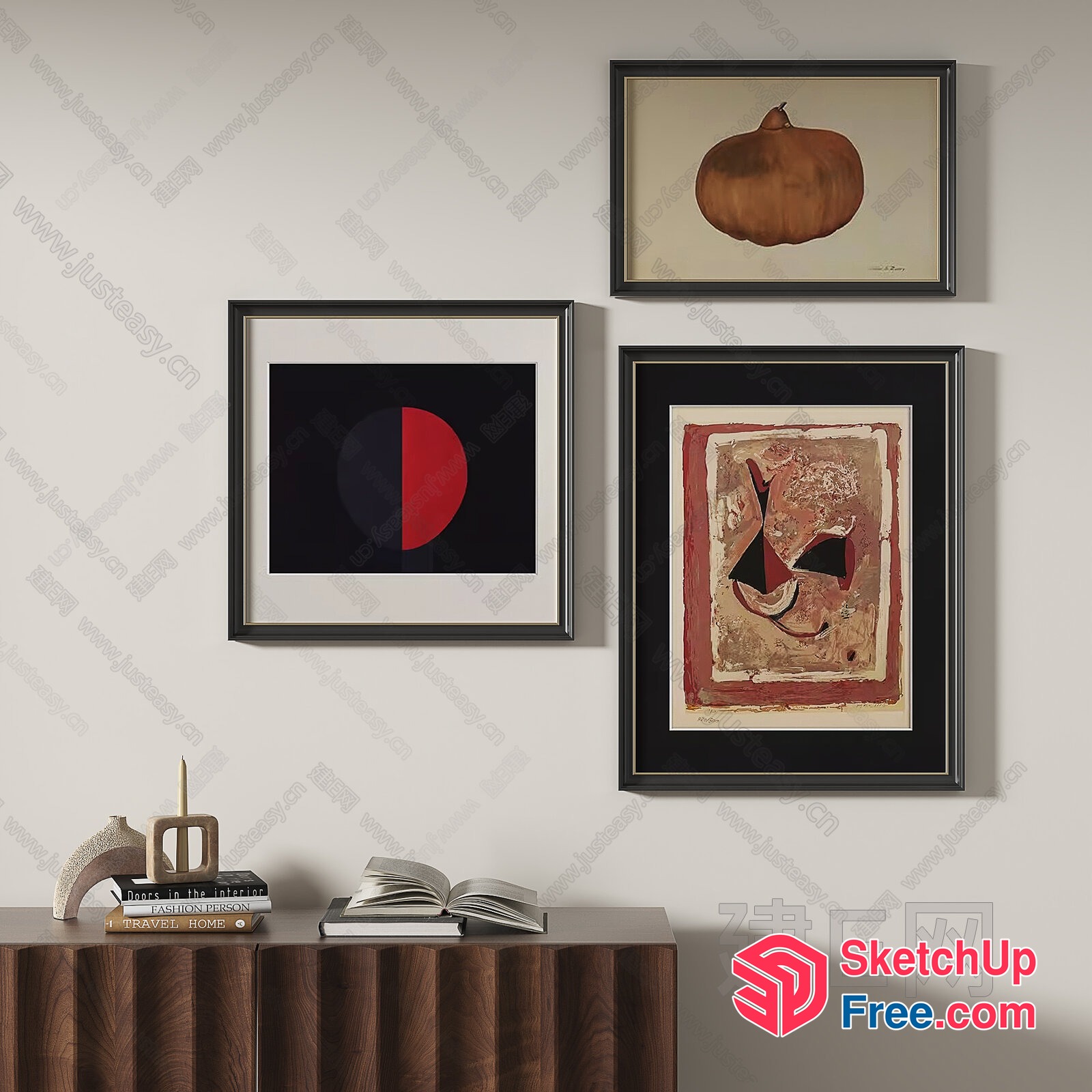 Abstract Artwork Collection In Earthy Tones 3D SketchUp File