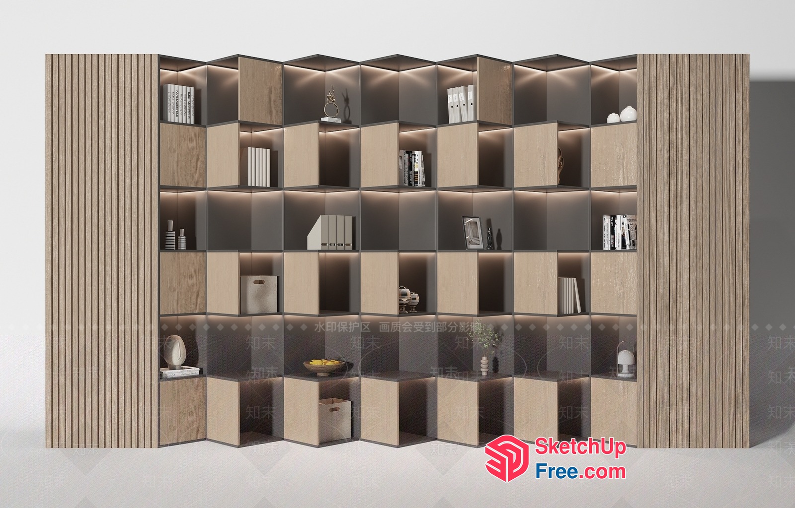 Modern Storage Unit With Led Lighting 3D SketchUp File