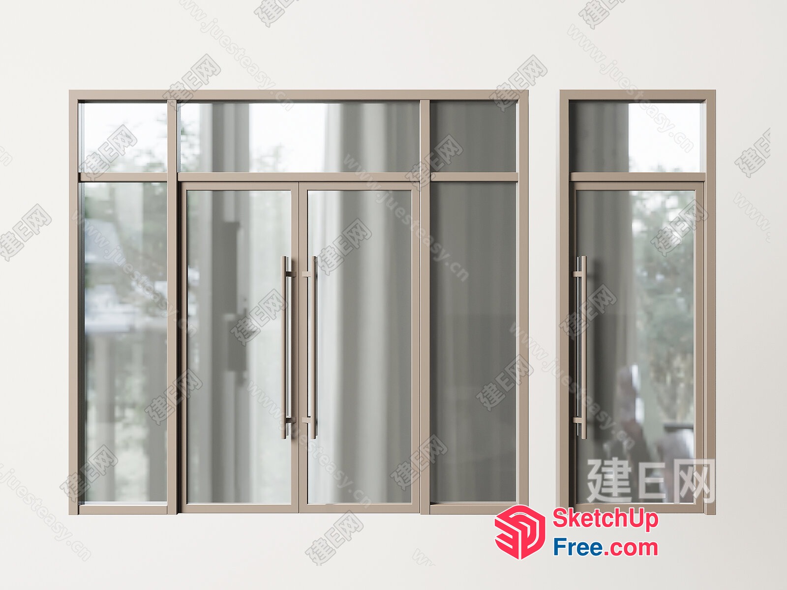 Modern Glass Door And Window Set 3D SketchUp File