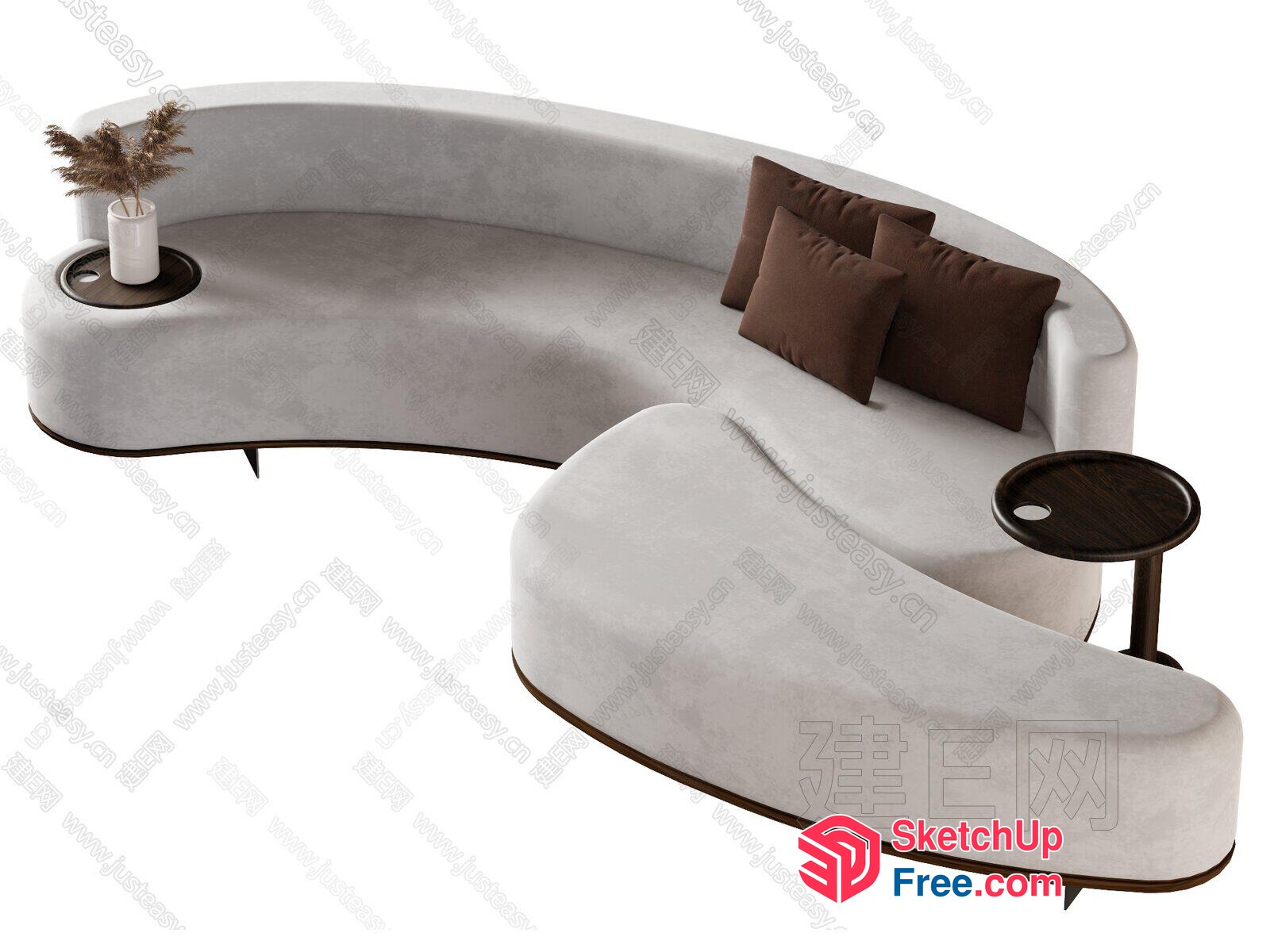 Elegant And Modern Curved Sofa Design 3D SketchUp File