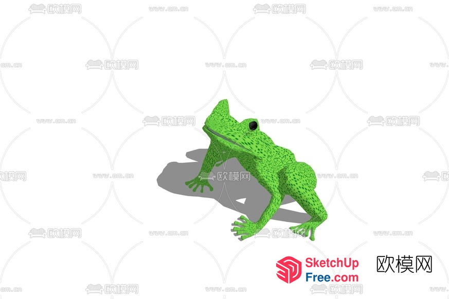 Vibrant Green Frog Sculpture 3D SketchUp File