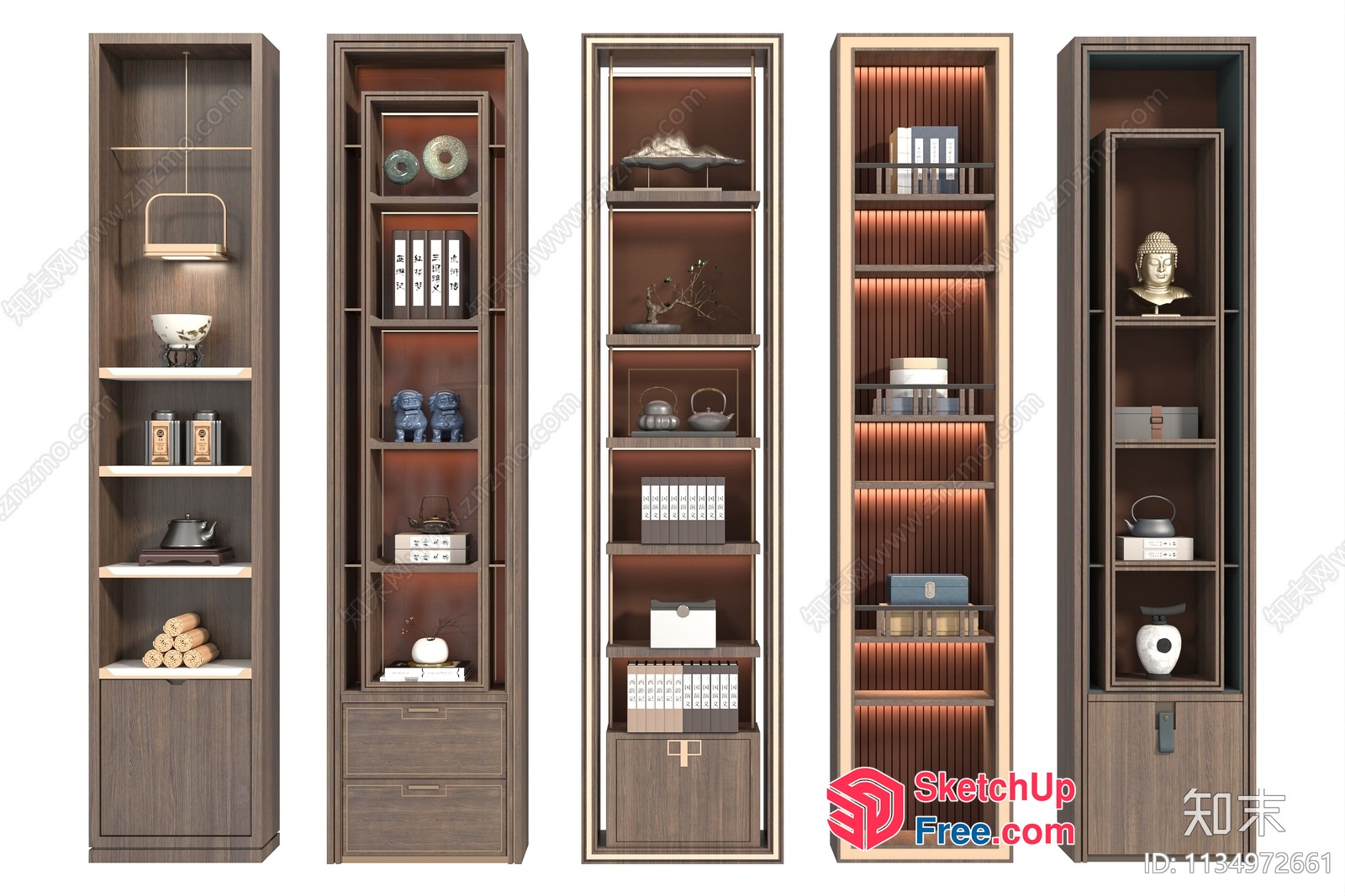 Modern Japanese-Style Shelving Units 3D SketchUp File