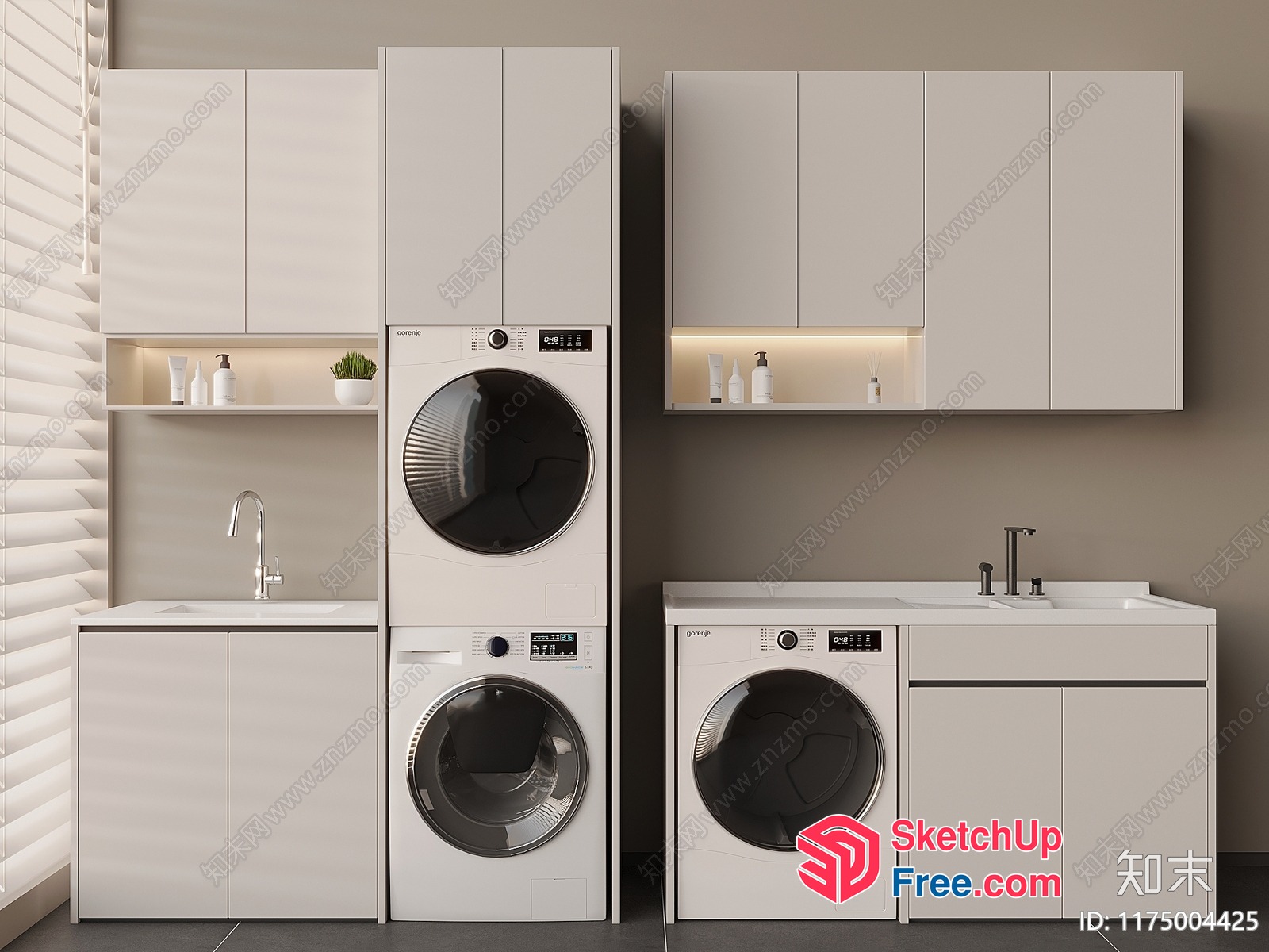 Laundry Room With Modern Appliances And Storage 3D SketchUp File