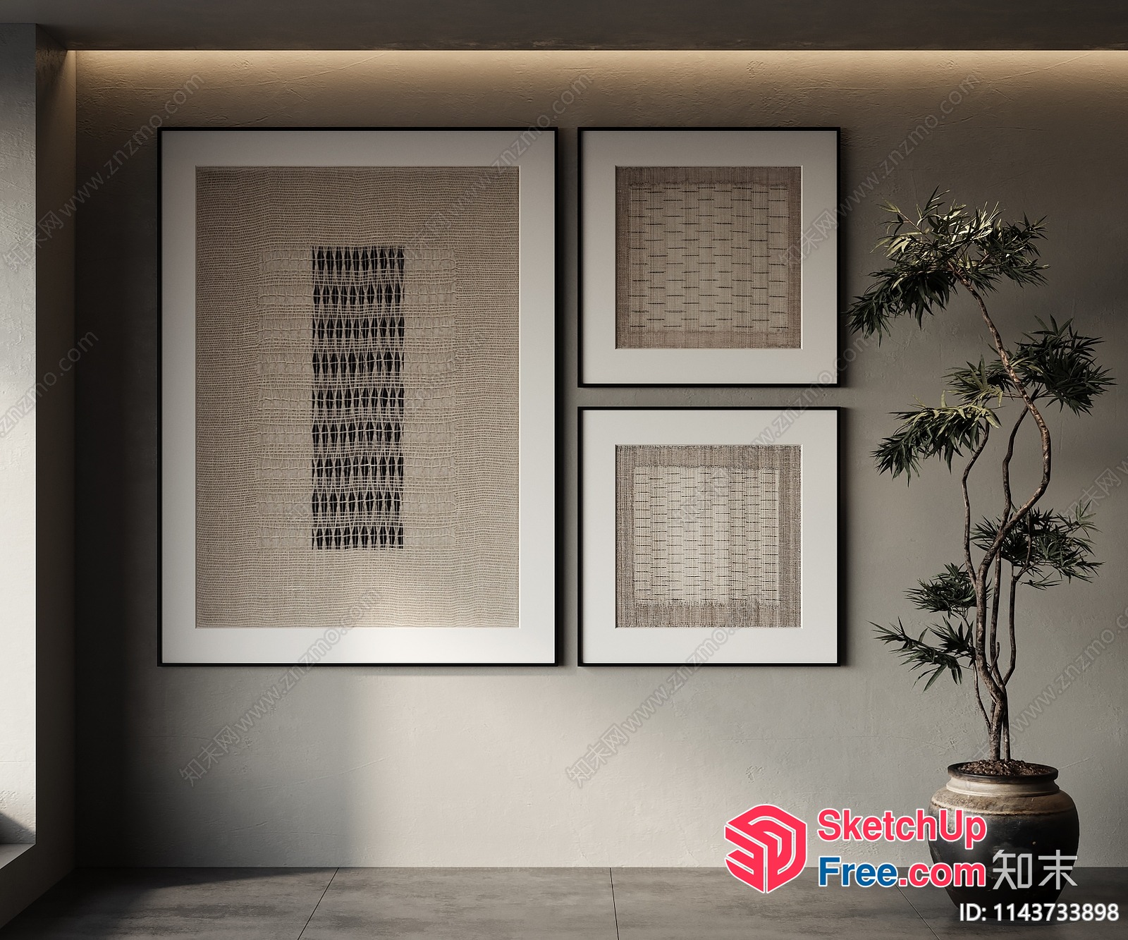 Modern Minimalist Japanese-Inspired Home Decor 3D SketchUp File