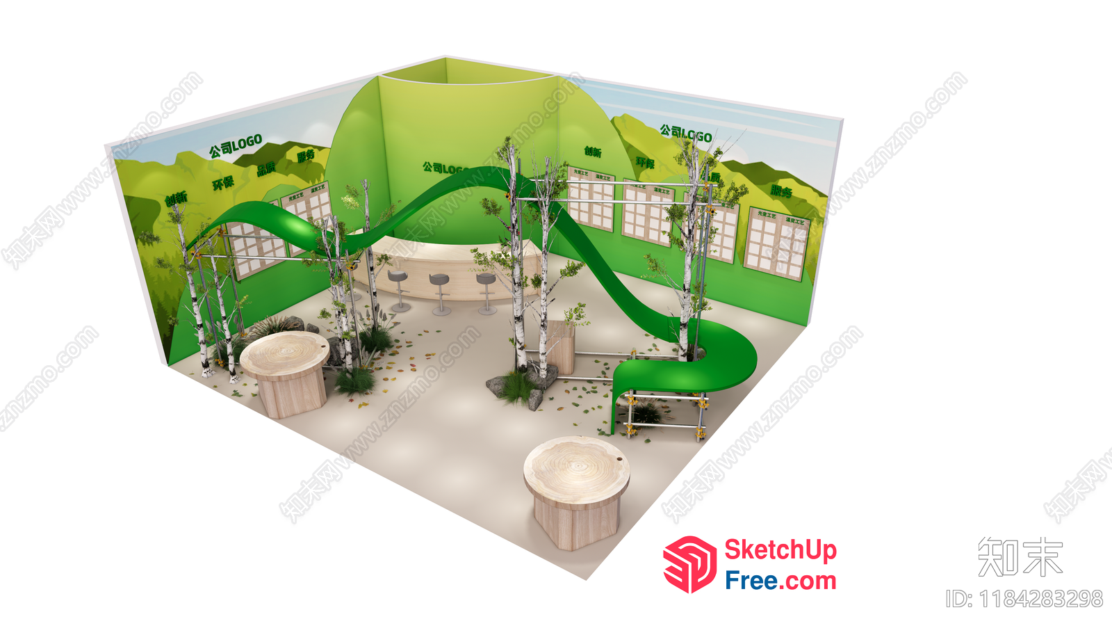 A Green Forest Interior Design 3D SketchUp File