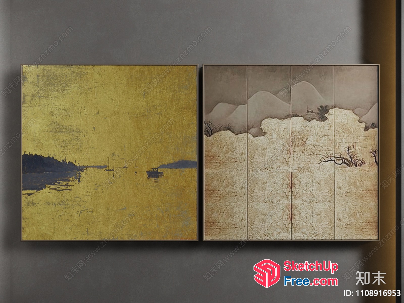 Aesthetic Japanese-Inspired Artwork 3D SketchUp File