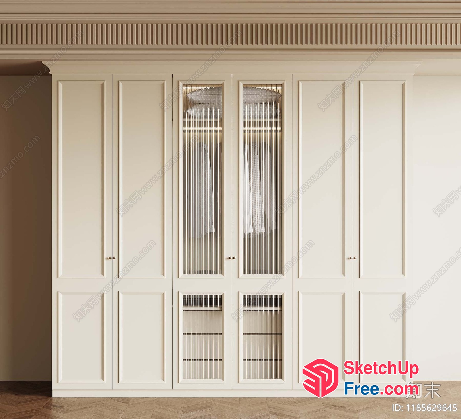 Elegant Creamy Style Wall Decor 3D SketchUp File