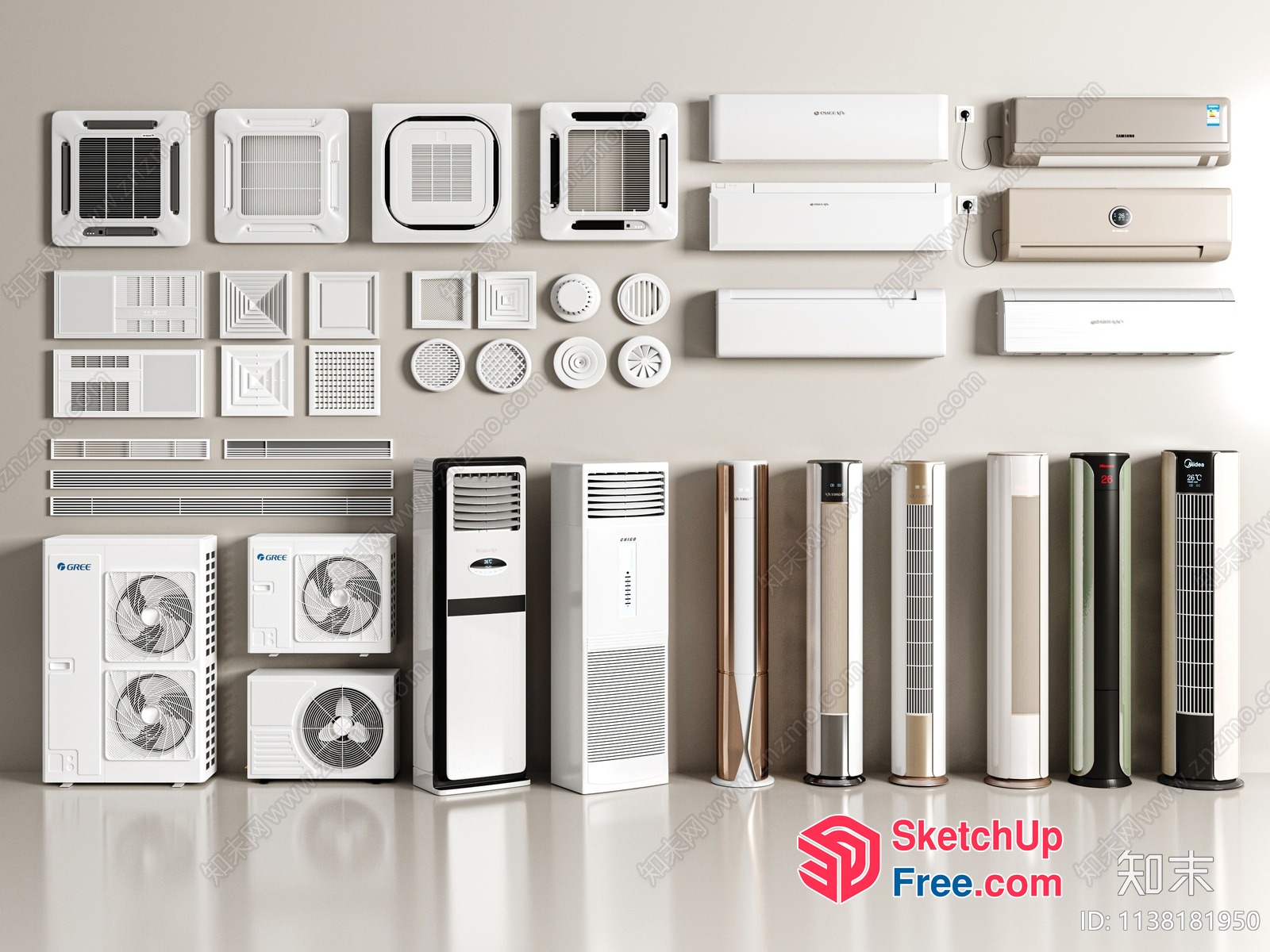 Air Conditioning Units And Fans 3D SketchUp File