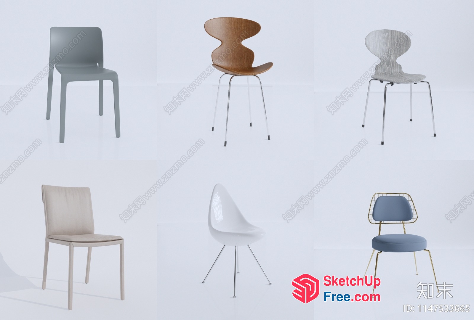Modern Minimalist Chairs For Contemporary Spaces 3D SketchUp File