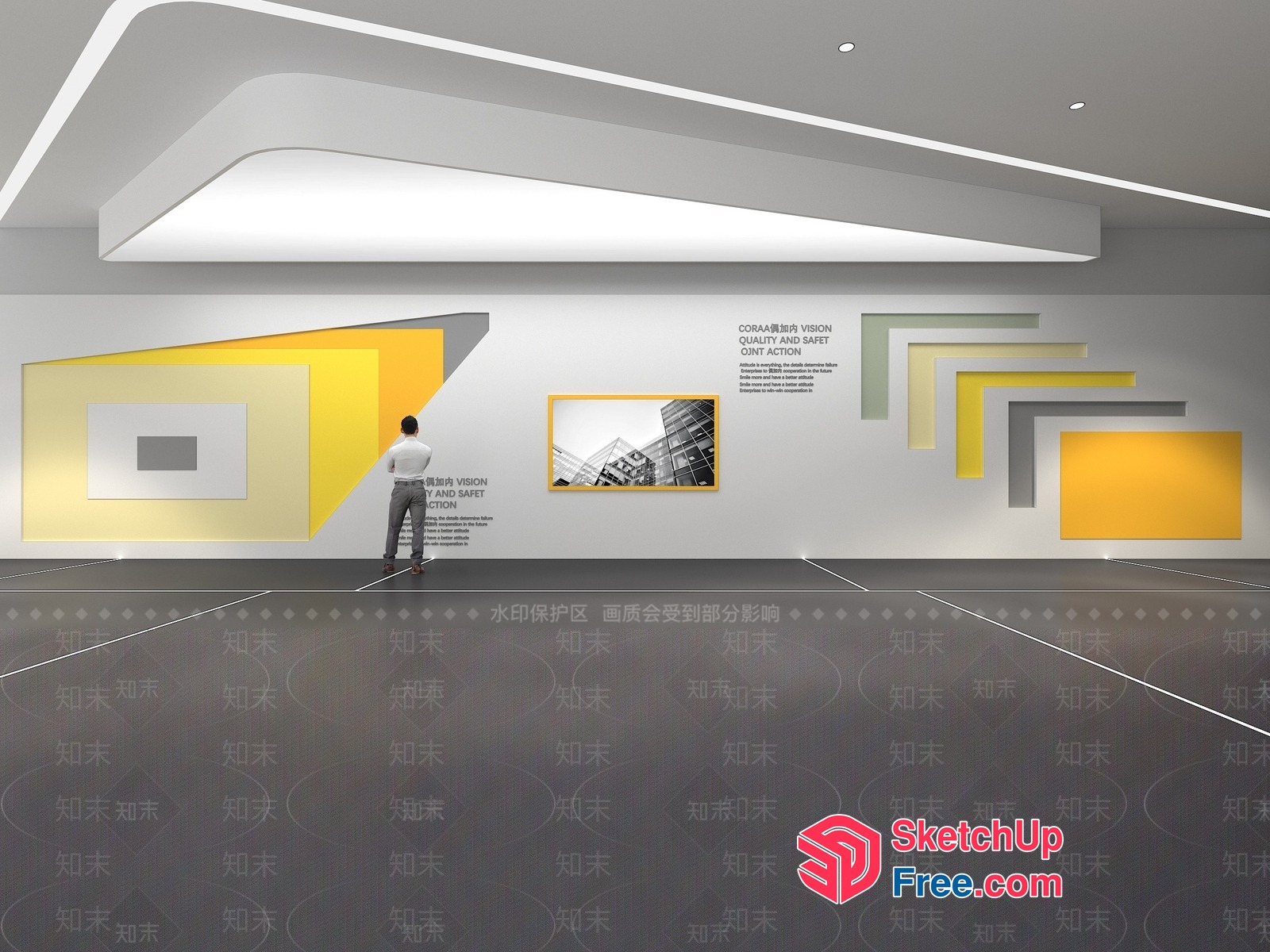 Modern Interior Design Gallery Space 3D SketchUp File
