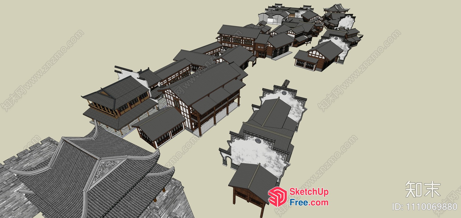 Traditional Chinese Village Architecture 3D SketchUp File