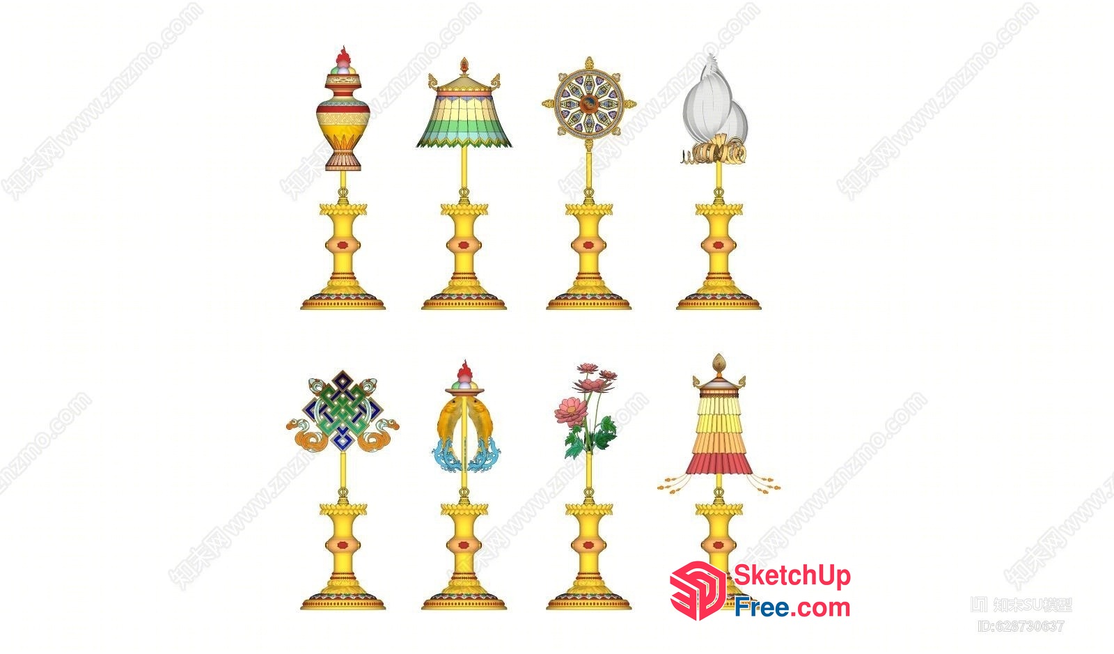 Decorative Pillars And Accessories 3D SketchUp File
