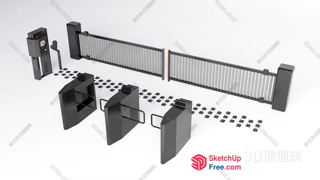 3D Model Of A Modern Staircase With Railings 3D SketchUp File