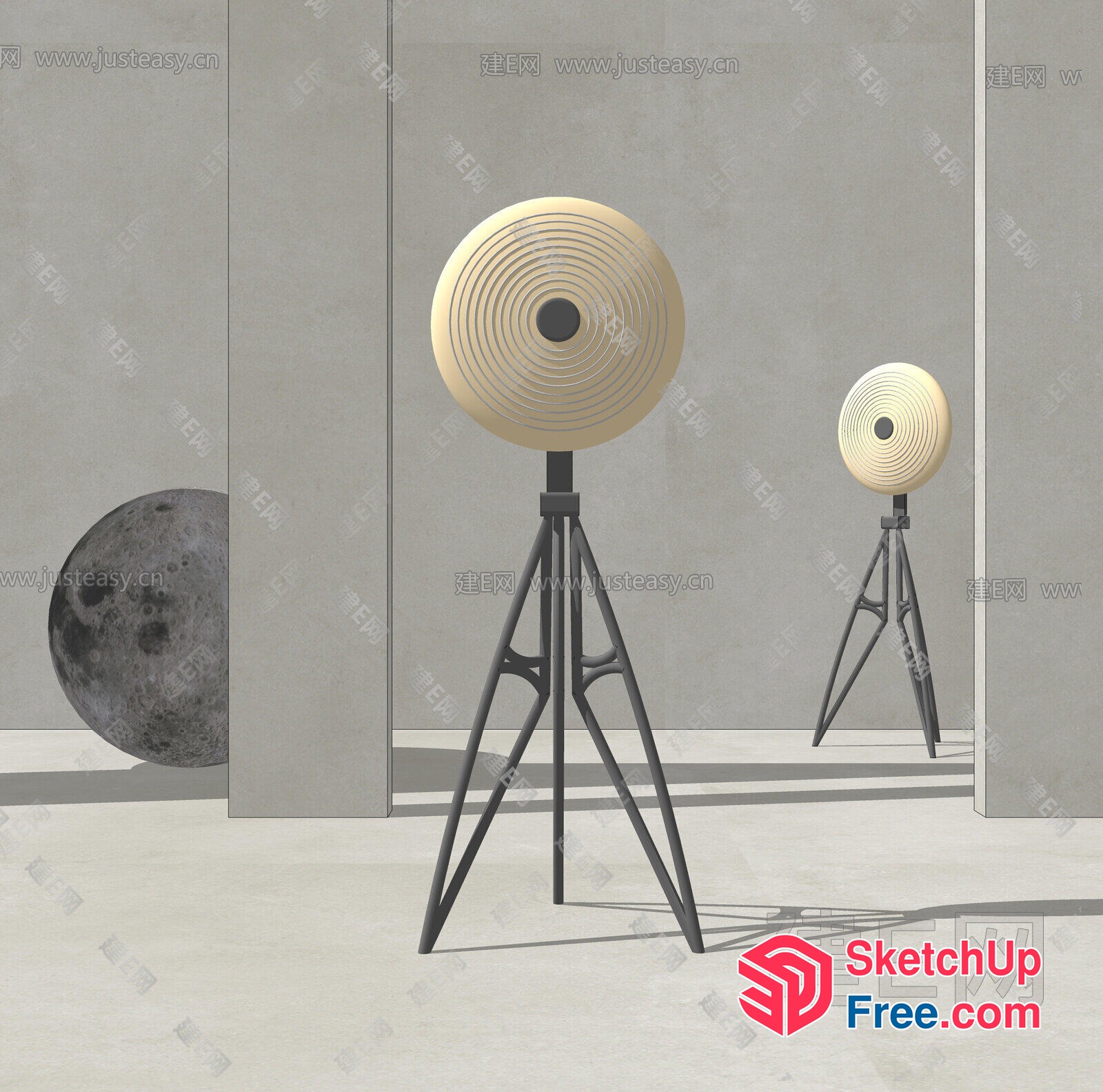 Futuristic Moon Landing Scene 3D SketchUp File