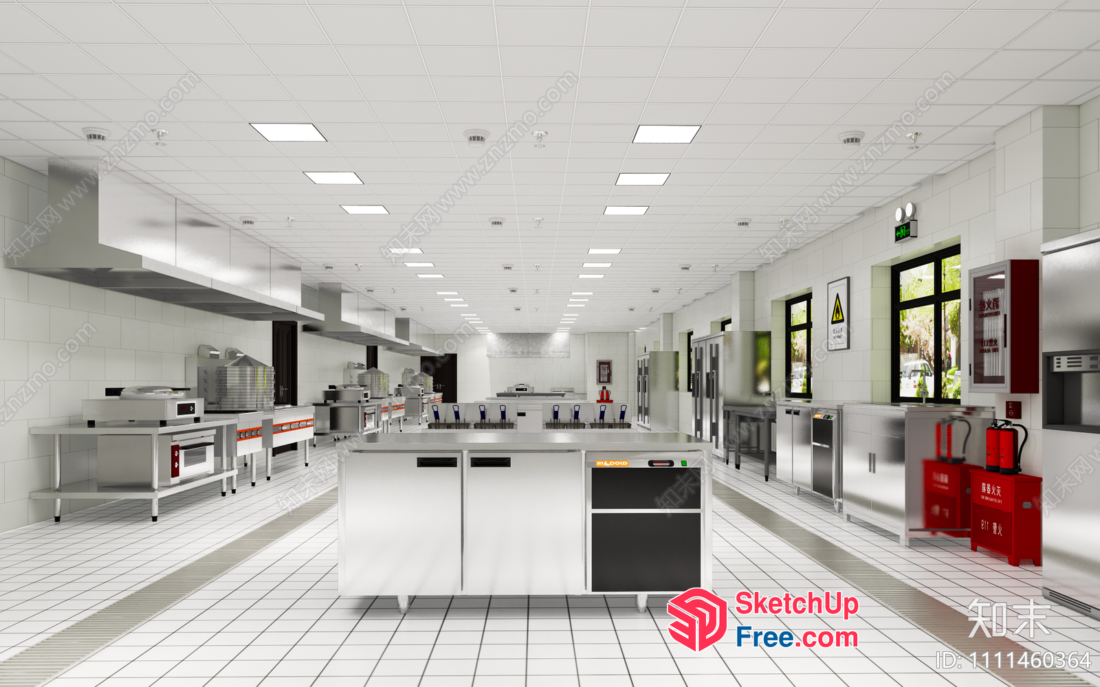 Modern Commercial Kitchen Interior 3D SketchUp File