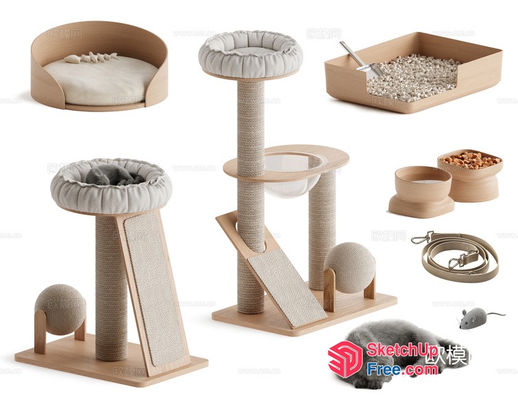 Cat Tree Furniture And Accessories 3D SketchUp File