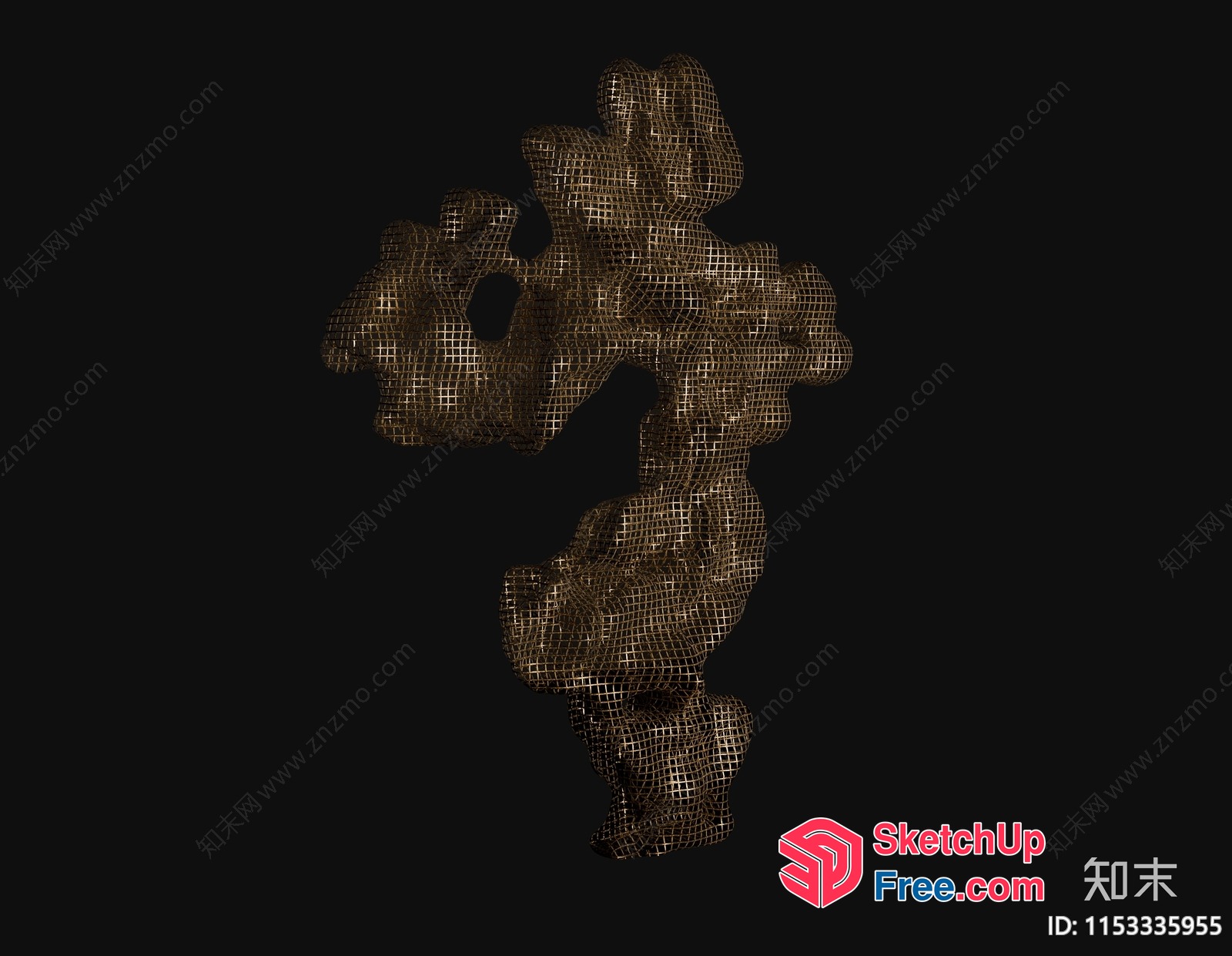 Woven Brown And White Patterned Design 3D SketchUp File