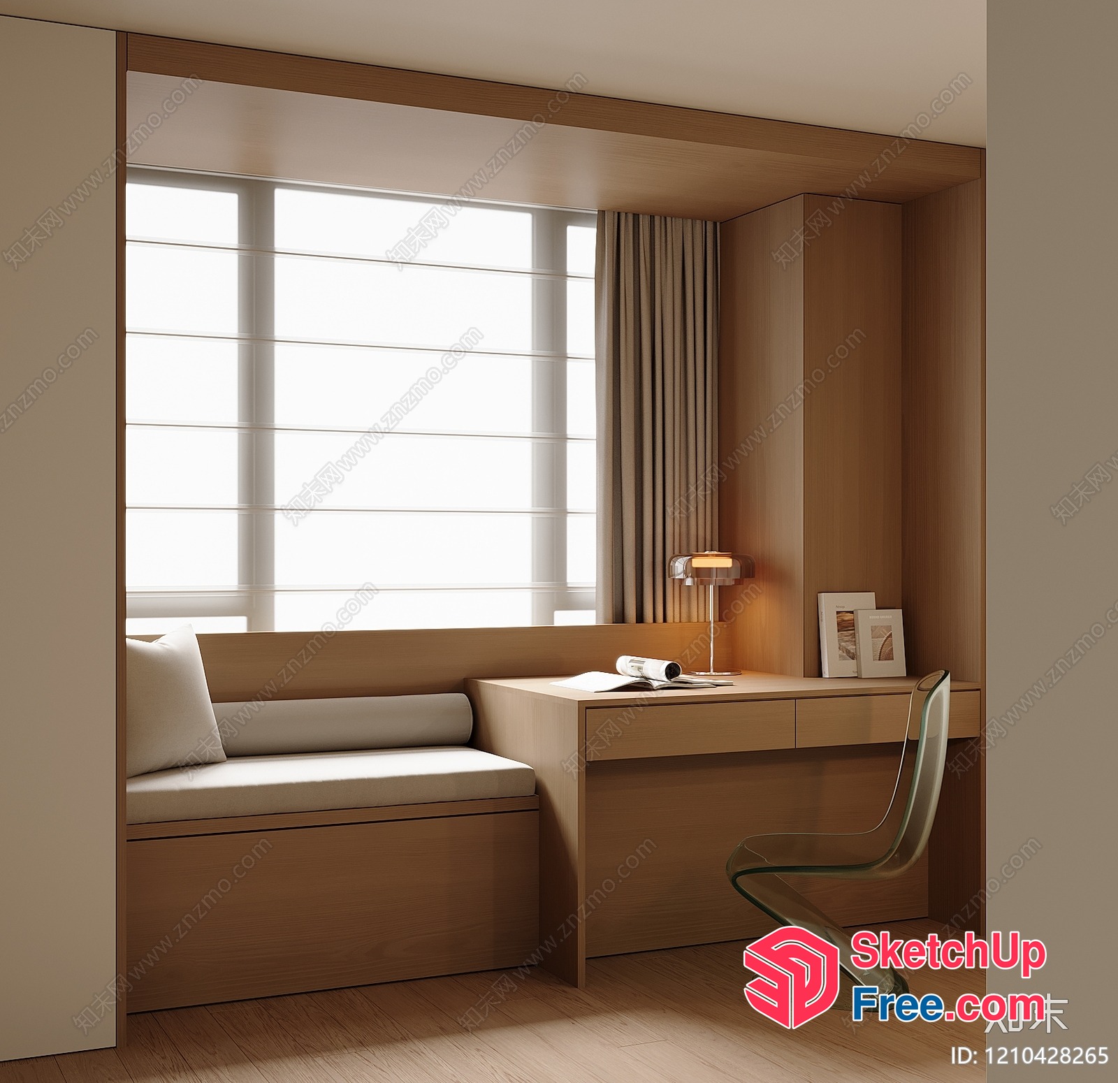 Minimalist Office Interior With Natural Light 3D SketchUp File