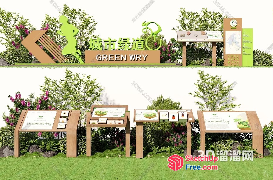 Environmentally Friendly Signage And Information Boards 3D SketchUp File