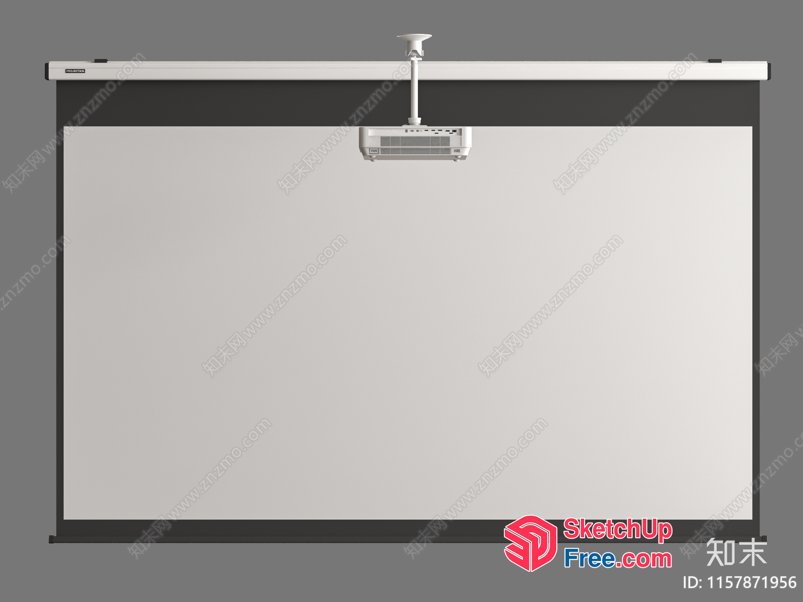 Projector Screen And Ceiling Fixture 3D SketchUp File