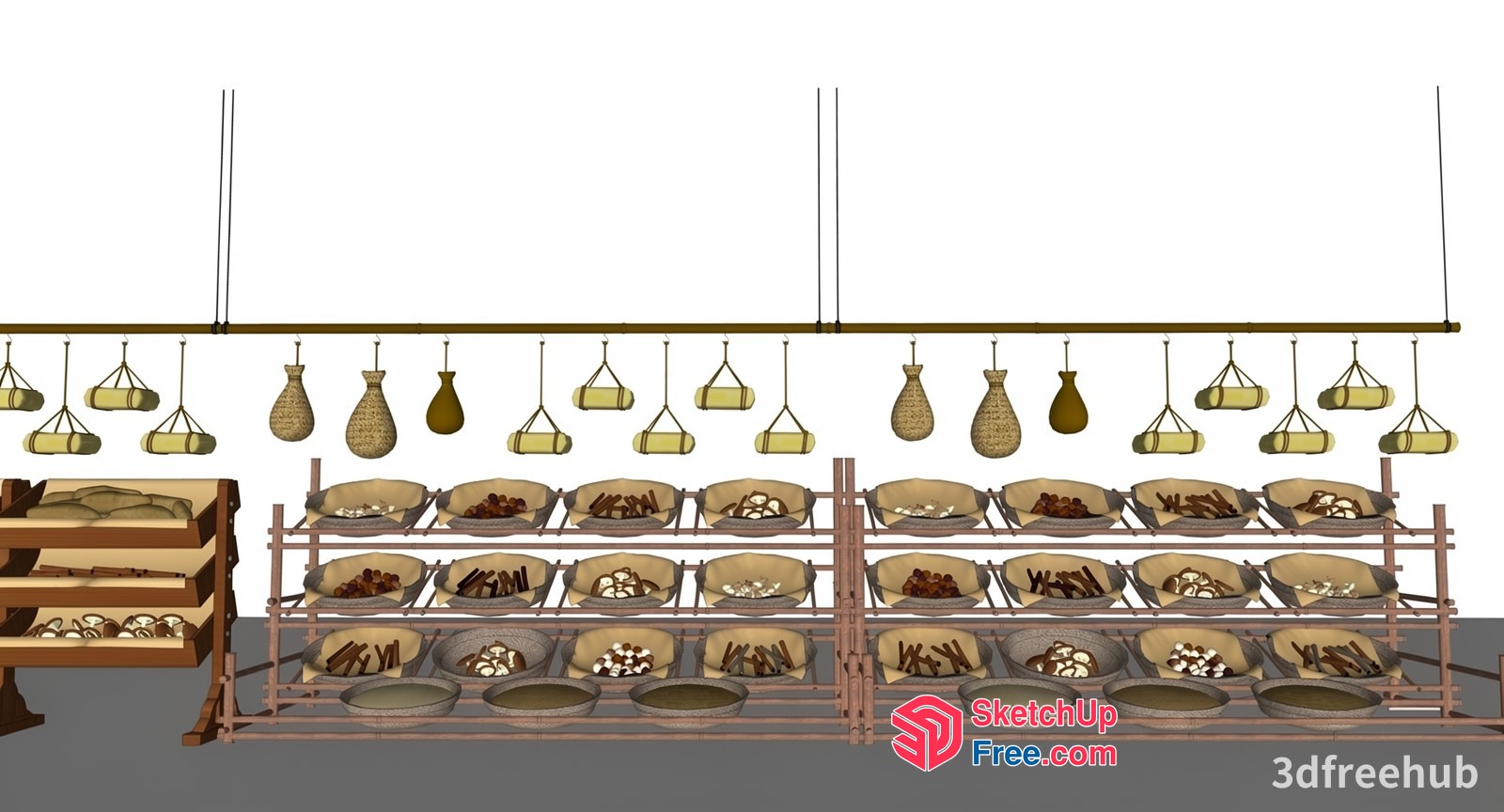 Asian-Style Food Display 3D SketchUp File