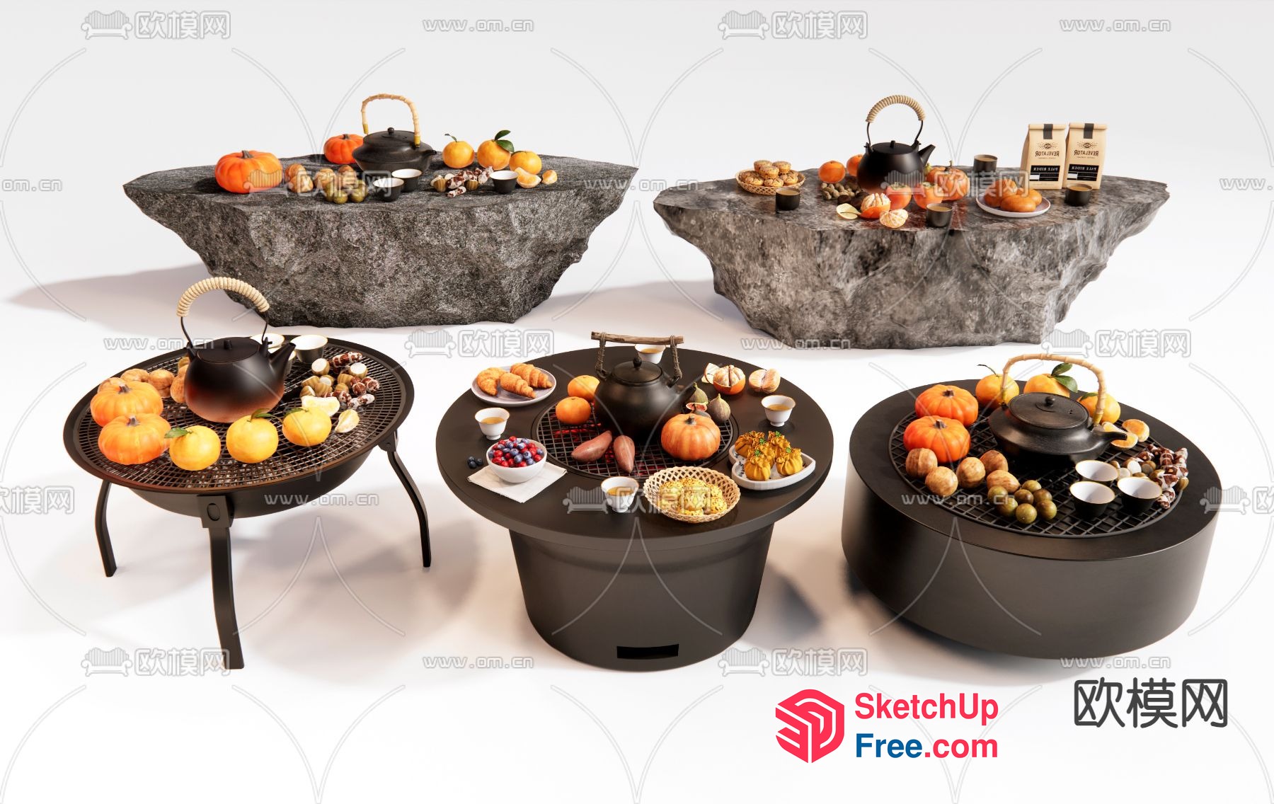 Autumn-Themed Table Setting 3D SketchUp File