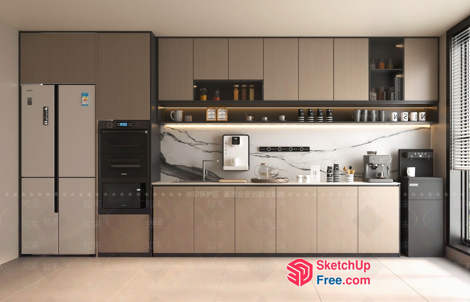 Modern Kitchen Interior Design With Sleek Appliances 3D SketchUp File