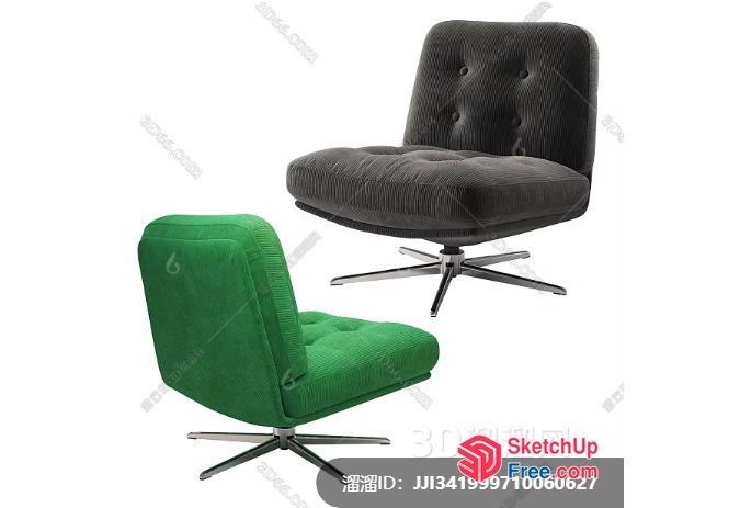 Swivel Chairs With Modern Design And Cushioned Seating 3D SketchUp File