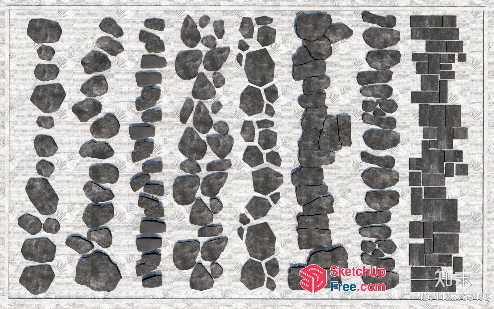 Gray Stone Wall Decorations 3D SketchUp File