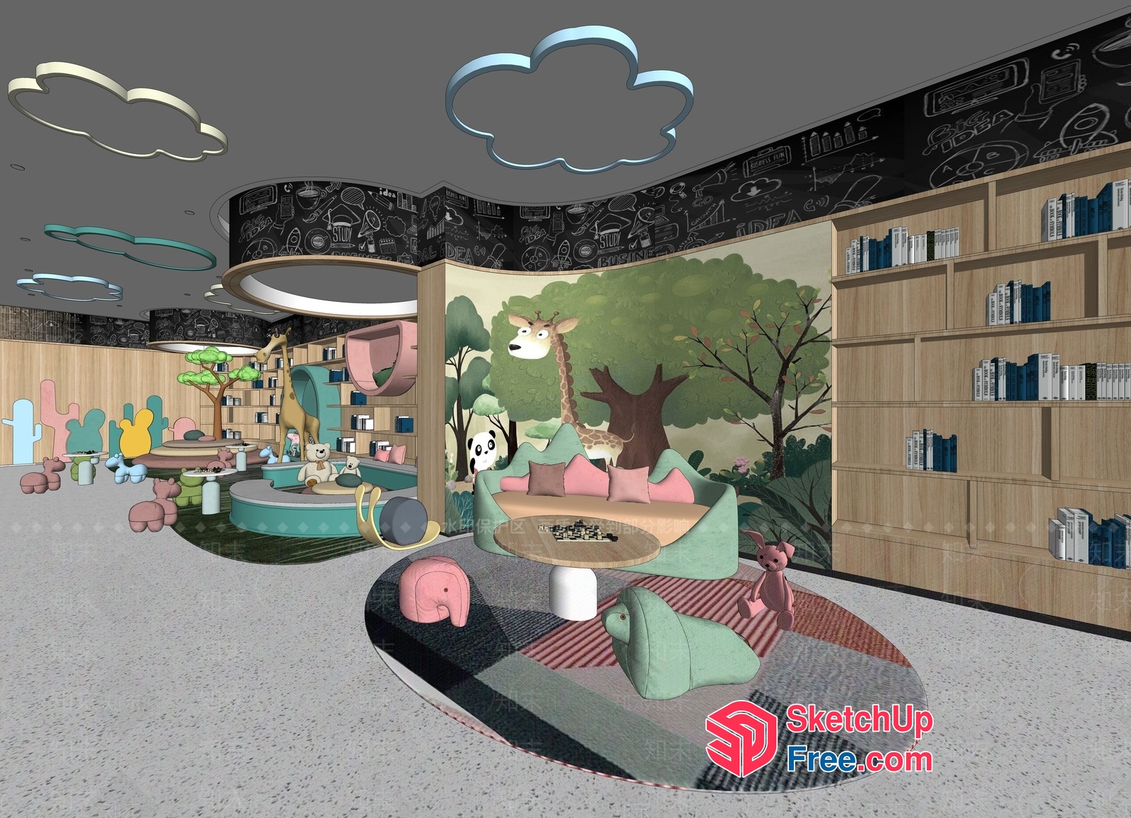 Colorful And Whimsical Children'S Play Area 3D SketchUp File