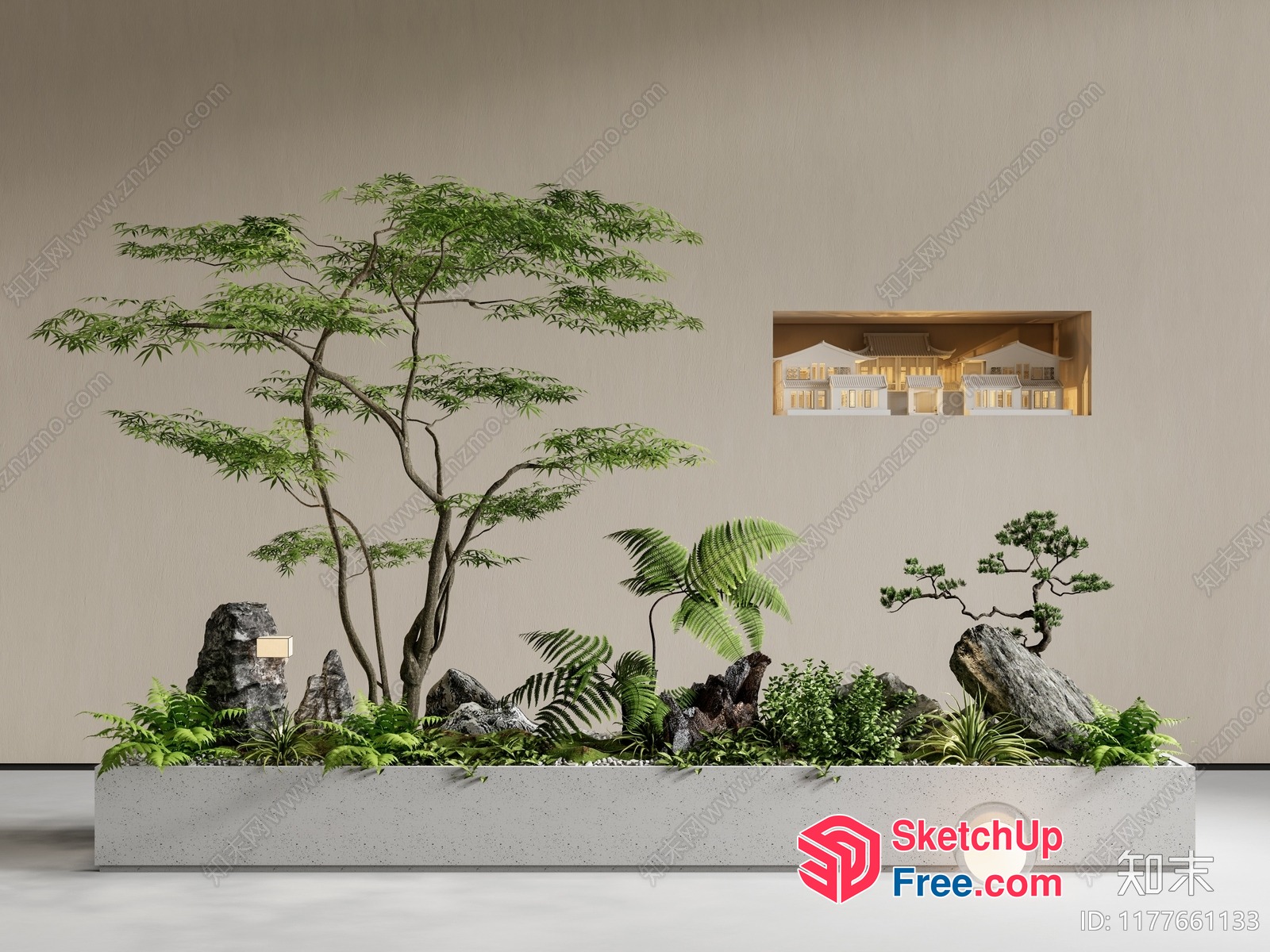 Japanese Inspired Living Room Interior 3D SketchUp File