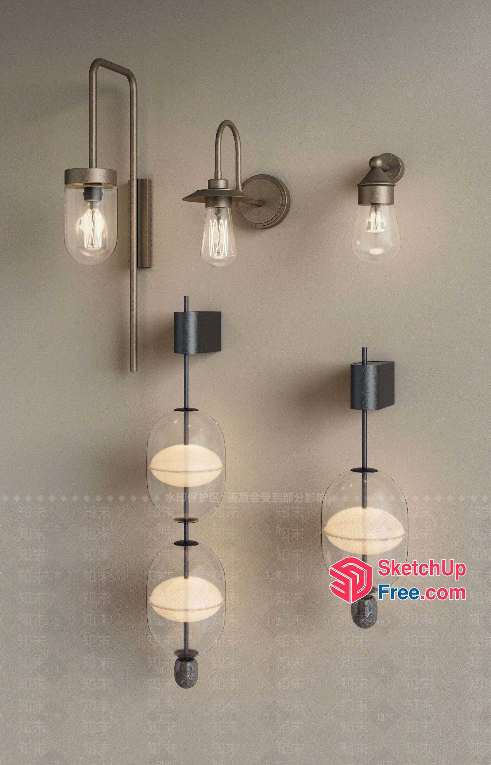 Modern Minimalist Lighting Fixtures 3D SketchUp File