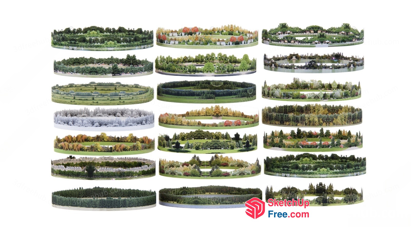 Landscape Collage Of Various Gardens 3D SketchUp File