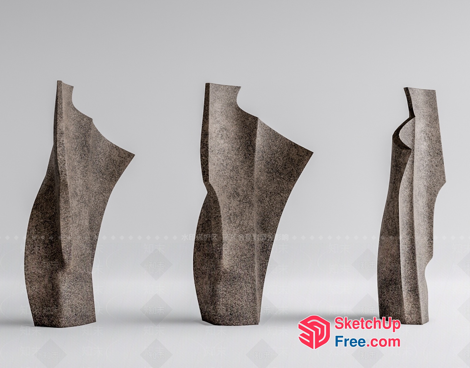 Modern Stone Art Sculptures 3D SketchUp File