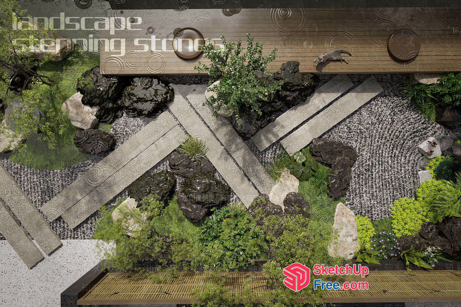 Serene Japanese Garden Oasis 3D SketchUp File
