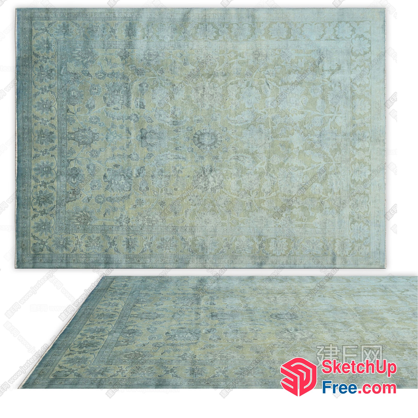 Vintage Oriental Style Carpet 3D SketchUp File