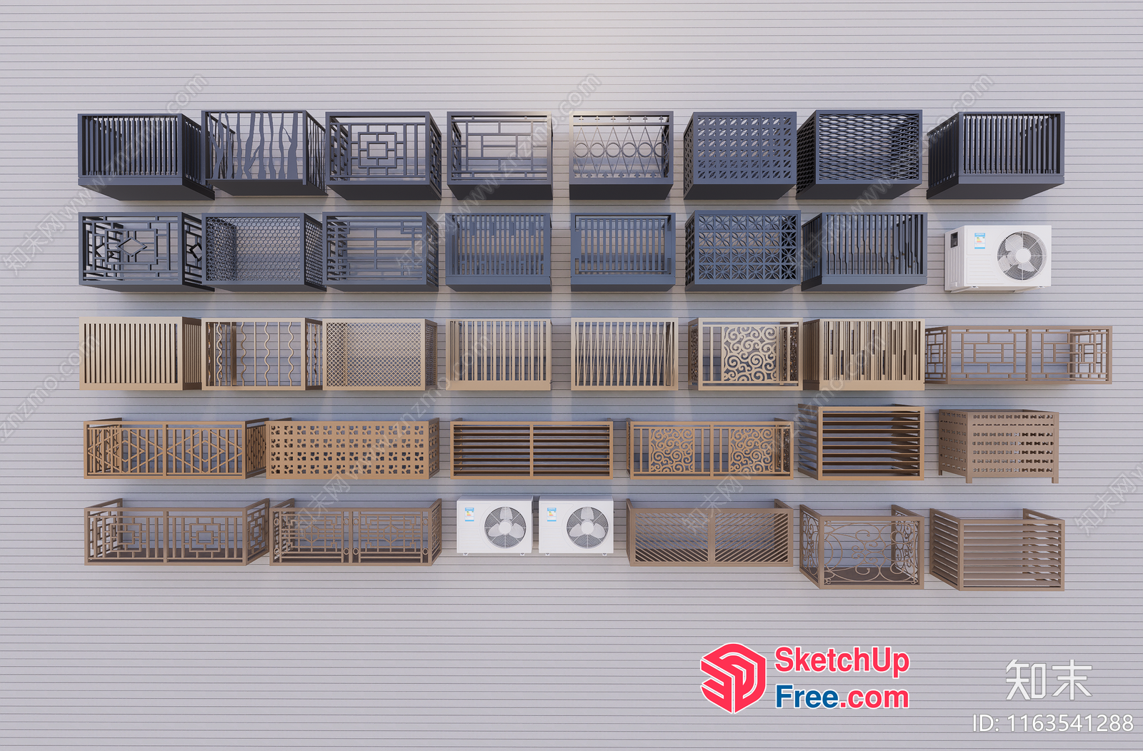 Air Conditioning Unit Railing Designs 3D SketchUp File