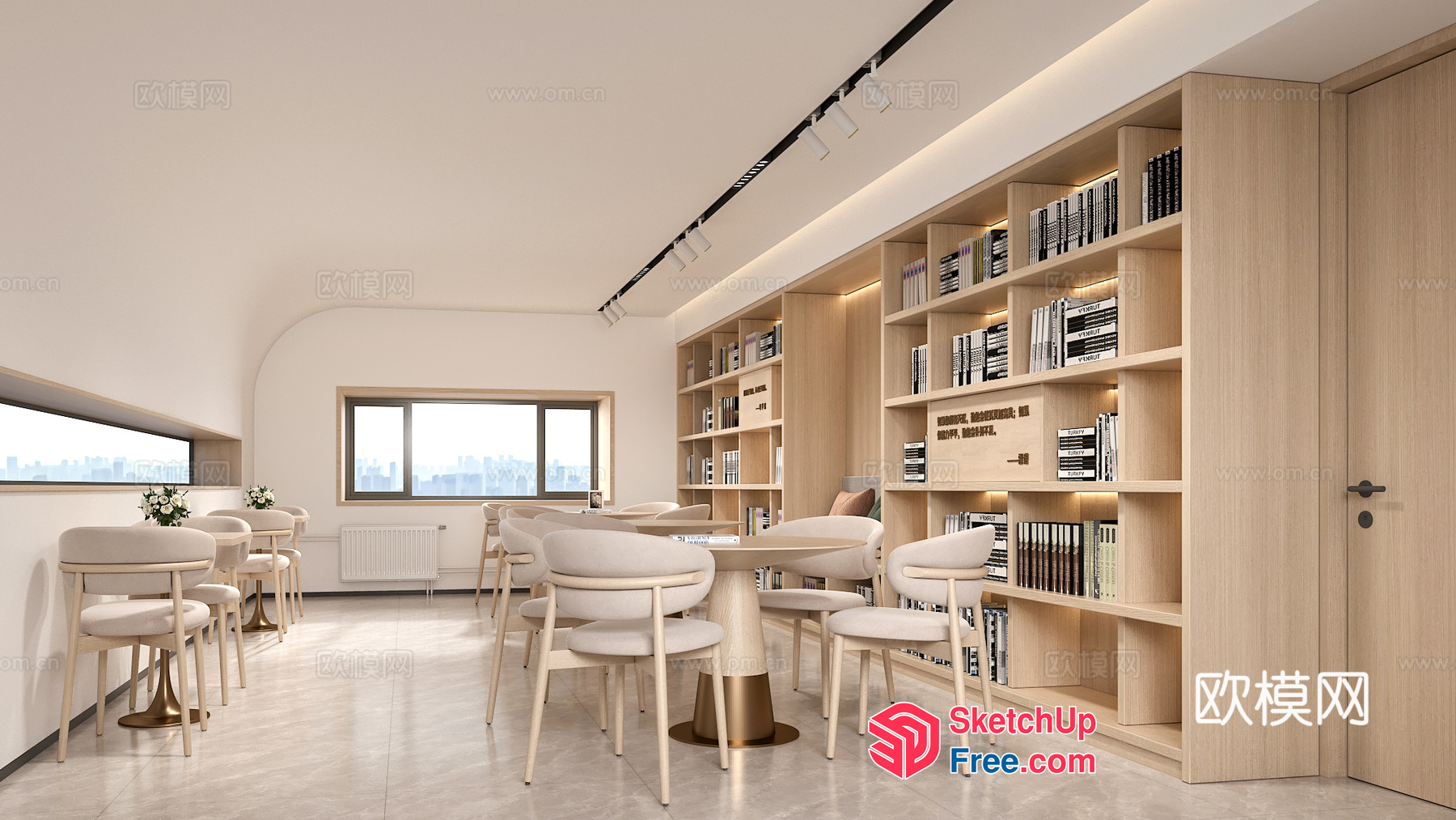Modern Minimalist Library Interior 3D SketchUp File