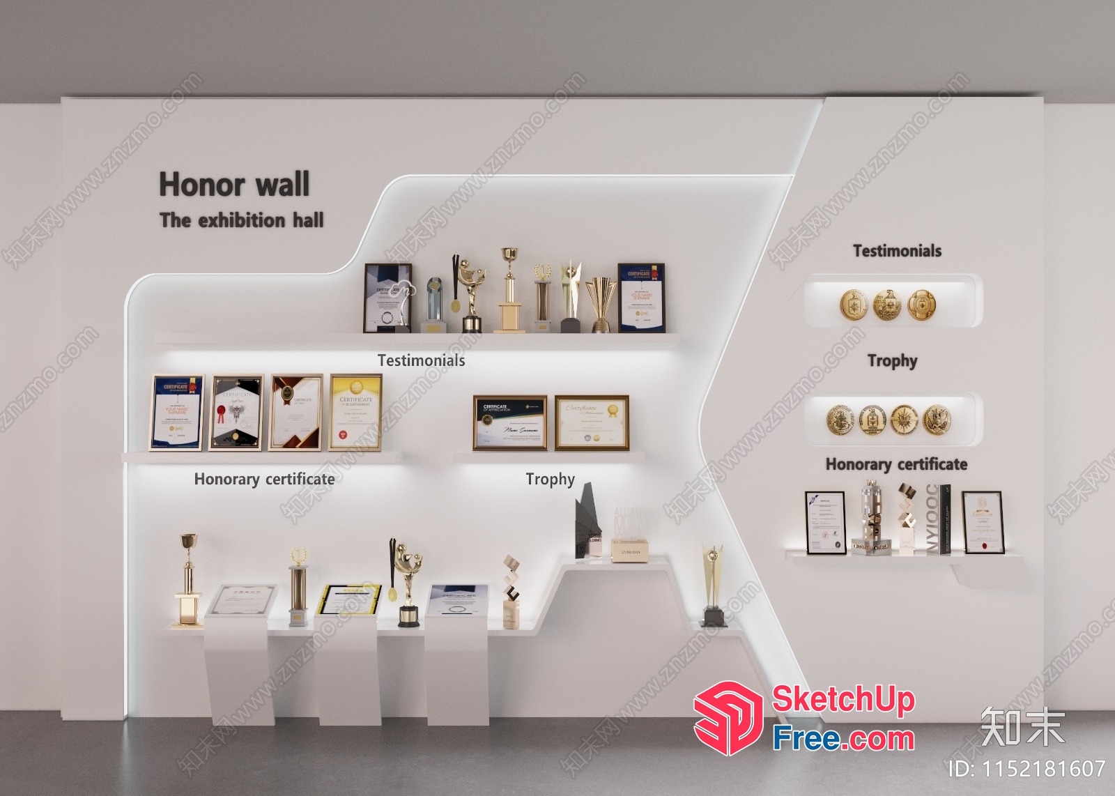 Honor Wall For Awards And Certificates 3D SketchUp File
