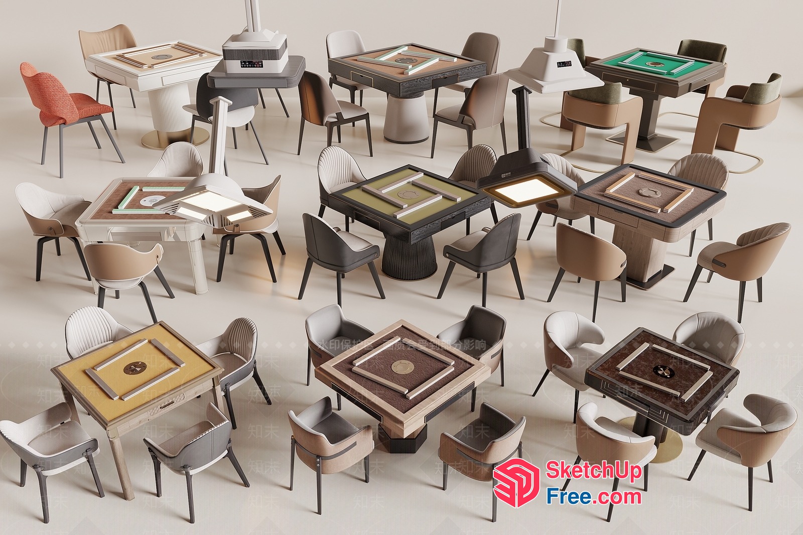 Elegant Modern Furniture Arrangement 3D SketchUp File