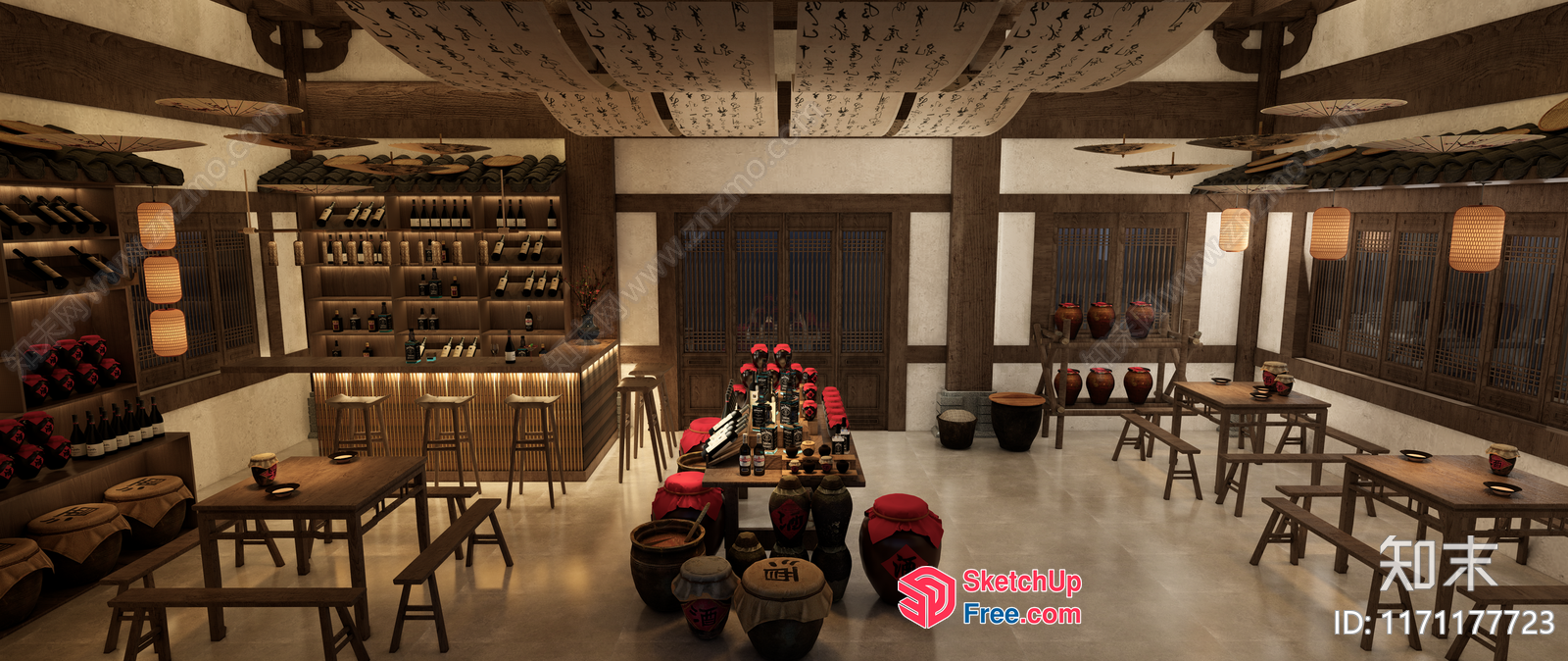 Traditional Japanese Restaurant Interior 3D SketchUp File