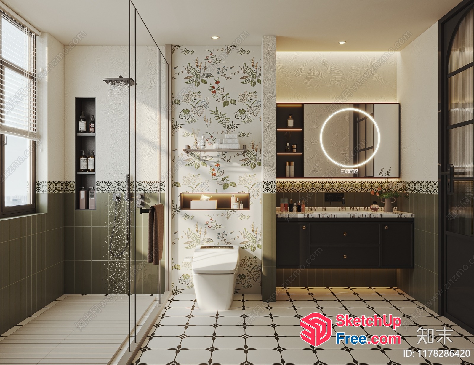 Elegant And Modern Bathroom Interior 3D SketchUp File