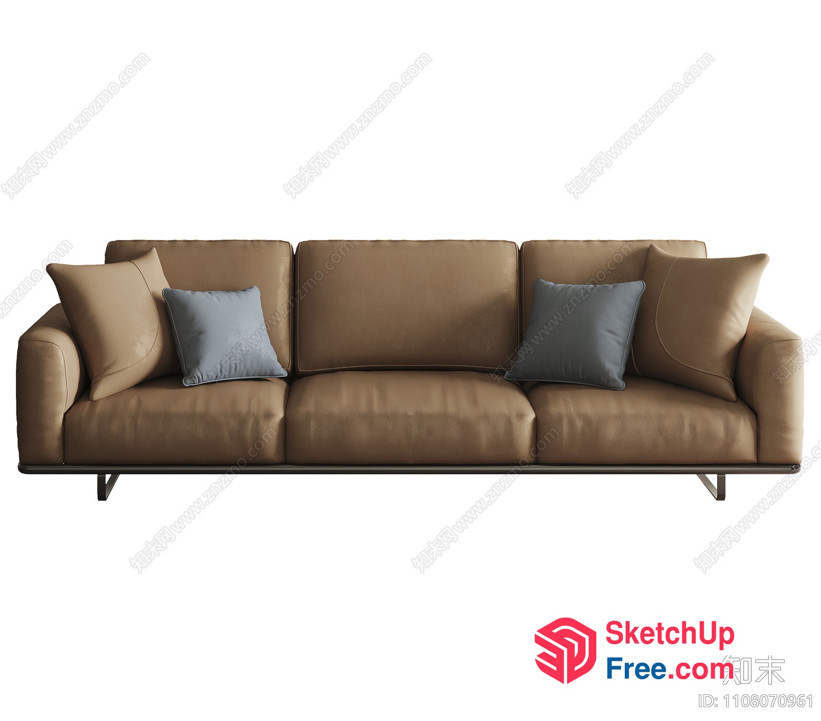 Minimalist Style Sofa With Pillows 3D SketchUp File