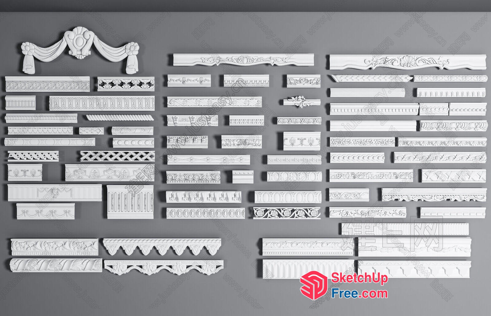 Intricate Carved Mouldings For Classic Architecture 3D SketchUp File