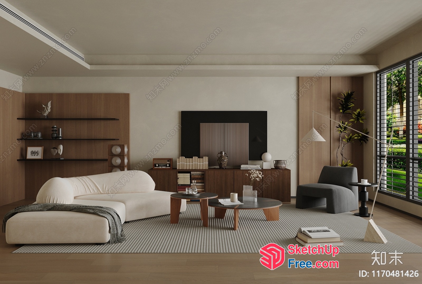 Modern Minimalist Living Room With Sleek Furniture 3D SketchUp File