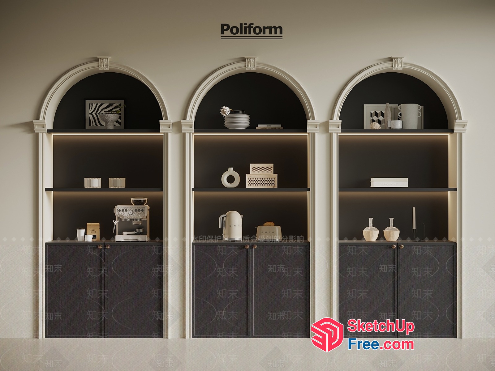 Poliform Display Cabinets 3D SketchUp File