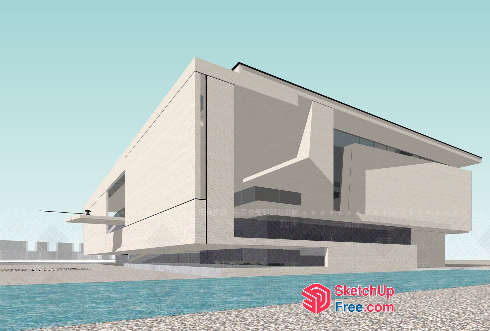 Modern Minimalist Villa Exterior Design 3D SketchUp File