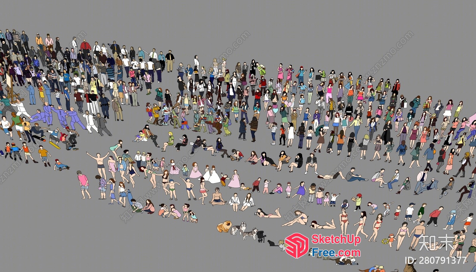 People Of Various Ages And Styles 3D SketchUp File